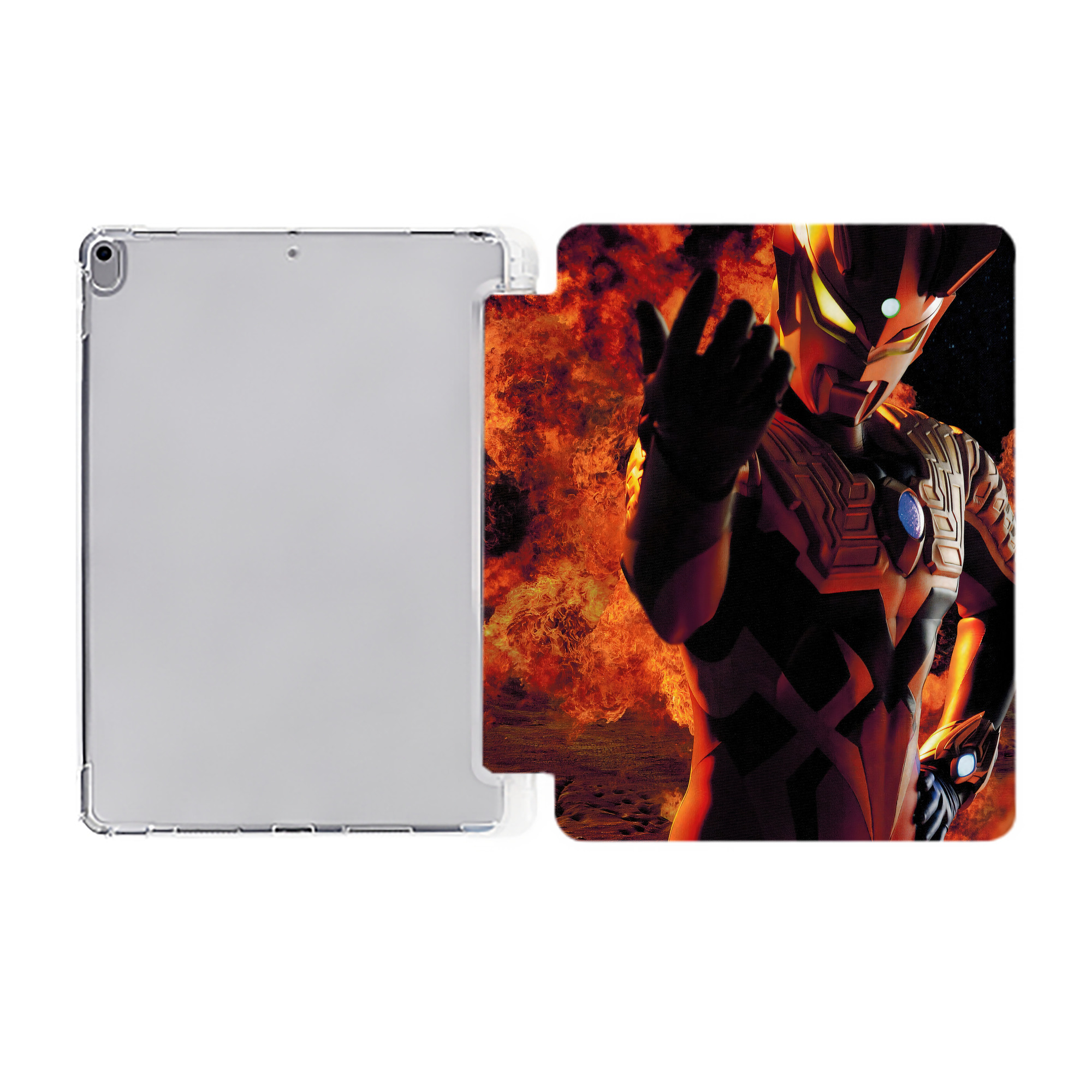 （画像用） ウルトラマン Ultraman IPad ケース ペン収納付き 三つ折りスタンド PUレザー×シリコン 対応機種9.5/10.5/10.9インチ